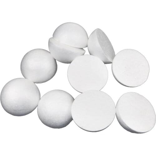 10 White Modelling Craft Polystyrene Foam Balls HemiSpheres For Kids Craft