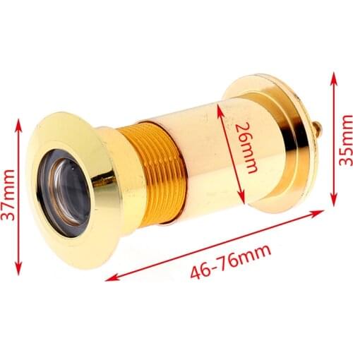 200 Degree Wide Viewing Angle Peephole Security Door Viewers 16-26mm Hole Hidden Peephole Adjustable Glass Lens Hardware Tools