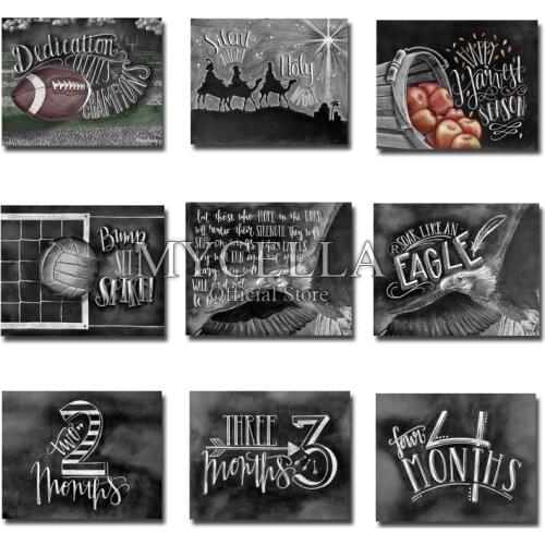 5D DIY Diamond Painting Cross Stitch Diamond Embroidery Blackboard Text Art Full Round Diamond Mosaic Needlework Home Decor Gift