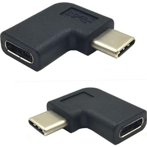 90 Degrees L-type USB 3.1 Type-C Male to Female Adapter Connector Converter Plug New
