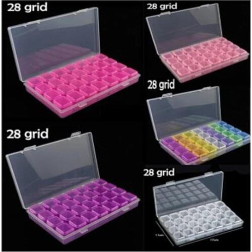 Diamond Painting Accessories 28 Grid Dismountable Diamond Embroidery Cases PP Plastics Box Organizer Home Storage Boxes DW014