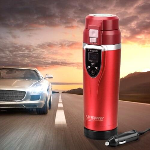 Car Heating Cup For Coffee Tea Milk 350ML Vehicle Electric Kettle Boiling Mug 12v Water Heater Portable Adjustable Temperature