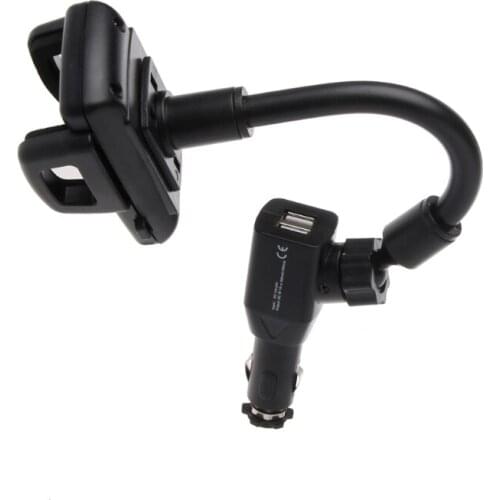 Car Cigarette Lighter Mount Stand Holder + 2 USB Port Charger For Phone