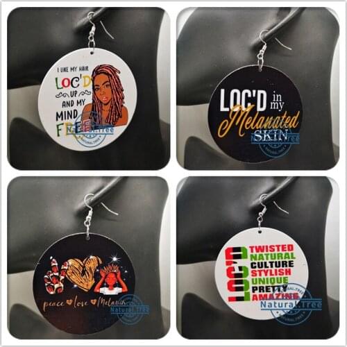 Free Shipping! LOCS Wooden Earrings