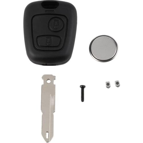 New arrival 2 Buttons Remote Key Fob Case Shell Blade Cell Battery For Peugeot 206 Key hot sales