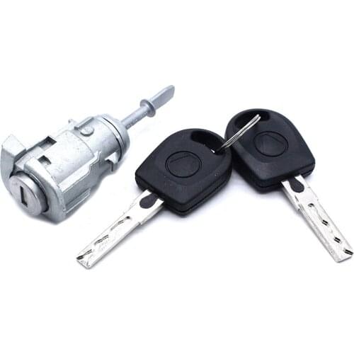Front Left Driver Side Door Lock Cylinder with 2 Keys 604837167 1U0837167E for Golf 1997-2006 Jetta 1997-2005