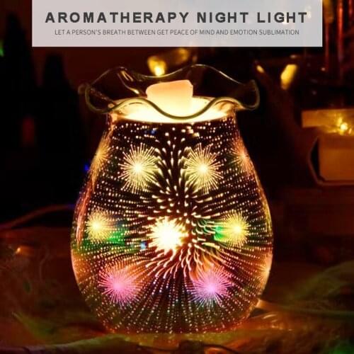 For Home Bedroom Office 1pc 3D Touch Firework Wax Melt Burner Night Light Adjustable Bright Aromatherapy Diffuser Lamp Mayitr