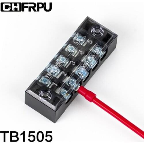 TB1505 1PCS Dual Row Barrier Screw Terminal Block Strip Wire Connector Fixed Wiring Board 600V 15A