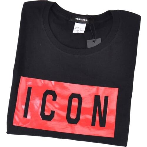 100% cotton summer men black T-shirt dsq2 brand casual O-Neck dsq T-shirt short sleeve tees white letter T-shirt for men