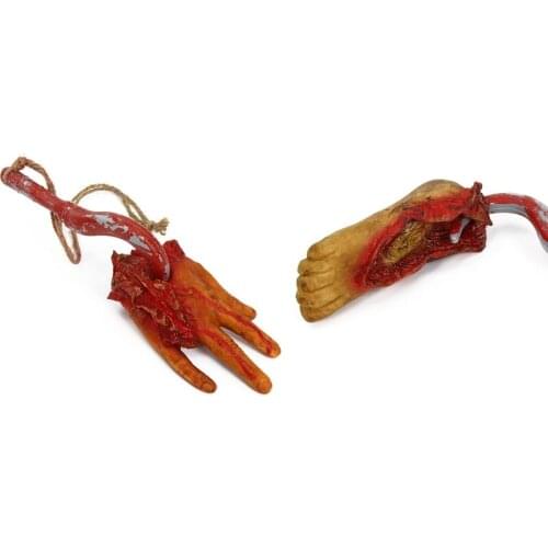 Halloween Hanging Pendant Horror Fake Broken Hands Feet Terror Wall Hanging Ghost Hand Scary Ornaments Thriller Party N0PA