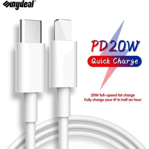 20W USB Type C to Lighting for iPhone Cable Charger PD Fast Charging For iPhone 12 Pro Max 11 XR X XS Max 2m Cable For Airpods 2