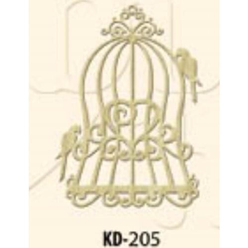 KD205 Cage and Bird Wooden Package Ornament, Raw Wood Package Ornament
