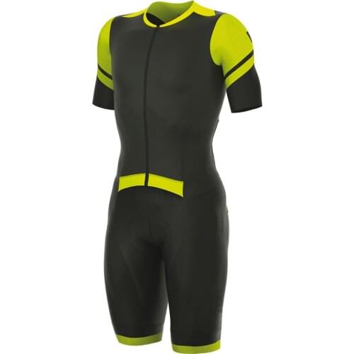 Men Black yellow Triathlon Suit Cycling Clothing Skinsuit Jumpsuit Maillot Cycling Jersey Ropa Ciclismo Bike Sports Clothing
