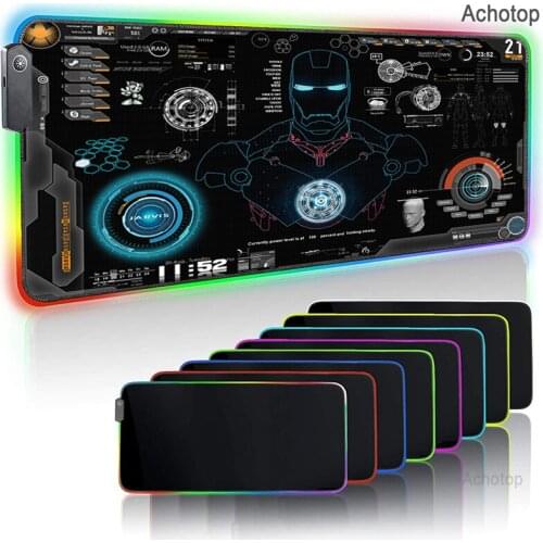 Ironmans RGB Mouse Pad Large Gamer Computer Mouse Pad Gaming Accessories XXL Mousepad Backlight Mause Pad PC Keyboard Desk Mat