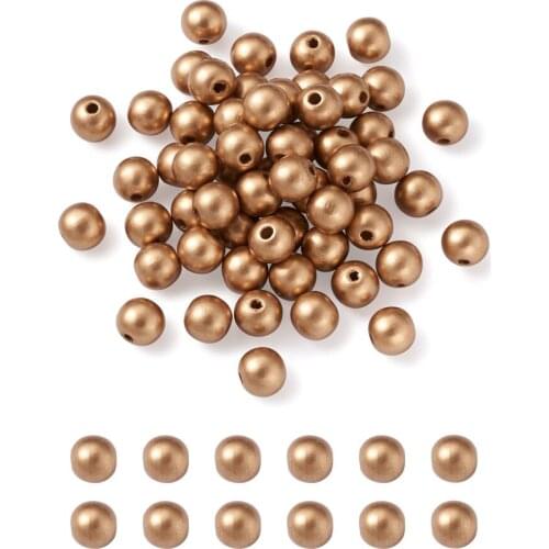 8mm 12mm 14mm Round Wooden Beads Spray Painted Natural Wood Beads Spacer Fit Bracelet DIY Jewelry Making Golden/Silver Color