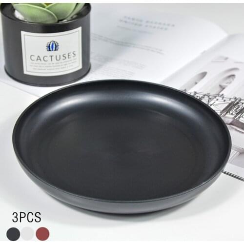 3Pcs/Set Solid Color Plastic Round Storage Tray Dessert Fruit Display Plate Cosmetics Jewelry Sundries Organizer