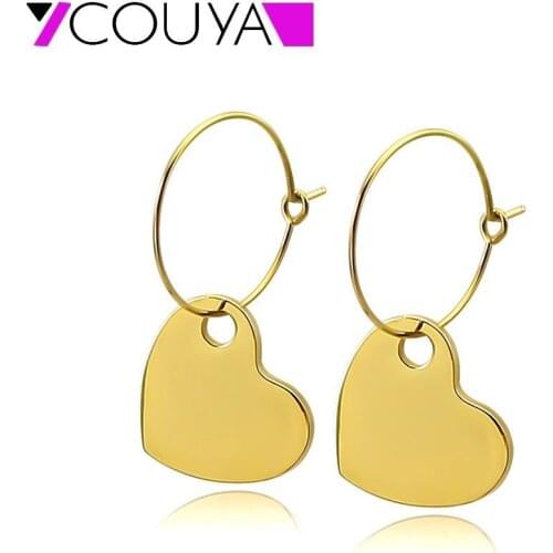 Fashion Cute Earrings for Women Classic Charm Heart Hollow Bead Cross Round Tags Surgical Steel Hoop Hook Earrings