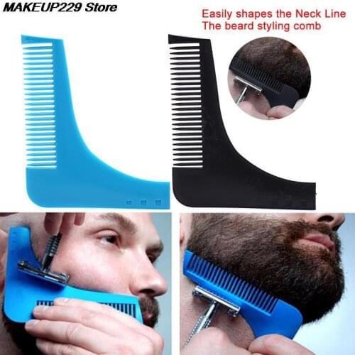 Men Beard Mustache Comb Beard Shaping Comb for Man Gentleman Facial Hair Styling Template Stencil Moustache Comb Beard Care 1pc