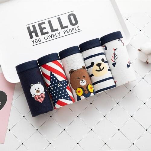 5 Pcs/lot Underwear Women Sexy Panties Print Cotton Briefs Animal Underpant Calcinhas Lingeries Girls Panty Ladies Cute Boxer