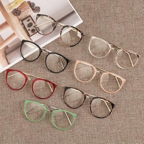 Optical Lens Glasses Eyeglasses Frames for Women Girls Trendy Leopard Spectacles Clear Lenses Men Classic Metal Glasses Frame