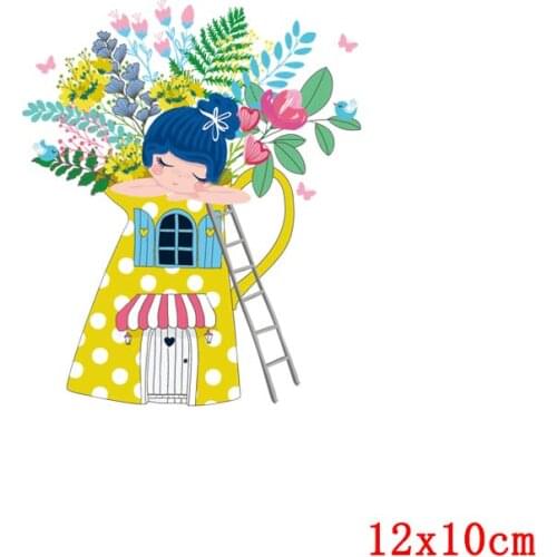 Pulaqi Cartoon Latin Magic Lamp Iron on Transfer Heat Vinyl Transfer Thermal Stickers Iron on Patches Stripes for Clothes Badges