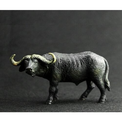 PVC Animals World Africa Buffalo Static Model Plastic Syncerus Caffer Action Figures Toys Gift for Kids