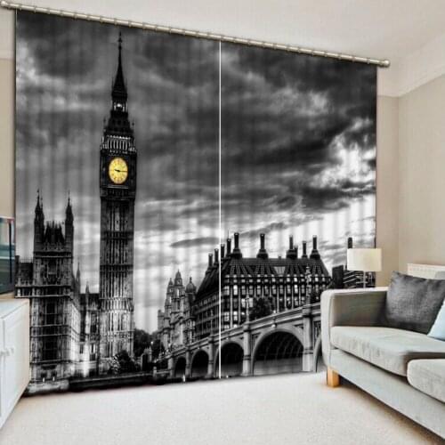 Customized size Luxury Blackout 3D Window Curtains For Living Room night view curtains Blackout curtain