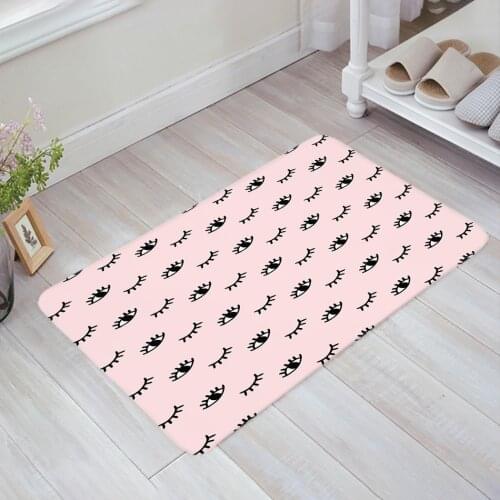 Eyelash Pink Cartoon Eye Doormat Non-slip Rug Soft Bath Mats Bathroom Supplies Carpet Living Room