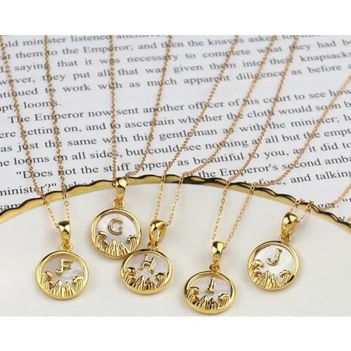 S925 Sterling Silver 26 Letters Round Card Pendant Girls Womens Necklaces Fashion 2020 Jewelry Gifts for The New Year