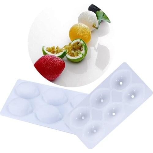 6 Holes Lemon Fruit Mousse Cake Mold For Baking Home Party Silicone Mould Baking Tool Moldes De Silicona