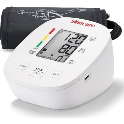 Sinocare Arm Blood Pressure Monitor Digital Sphygmomanometer Medical Pressure Meter Gauge Device Cuff Pulse Heart Rate Health