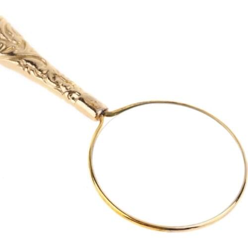 European Delicate Pattern Handle Retro Glass Lens High-Grade Embossed Handle Reading Magnifying Glass A0KF