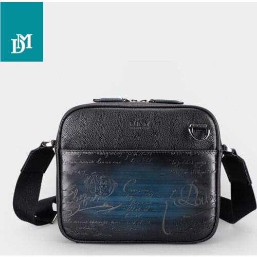 Dimy messenger bag men 2020 new retro leather business casual fashion large-capacity one-shoulder messenger bag