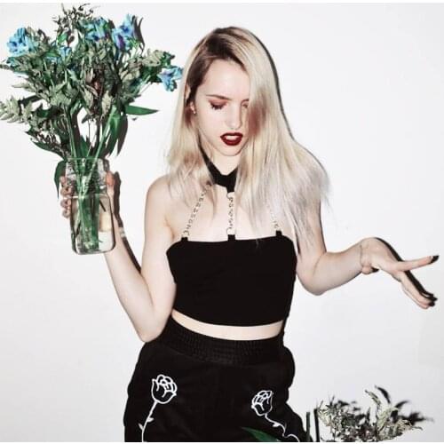 Dark Black Gothic Punk Heart Pendant Halter Tanks Tops for Womens Crop Halter Slim Camis Top Sexy Choker Tank Tops