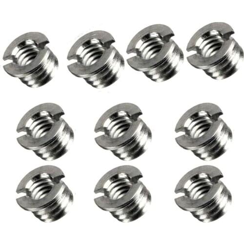 3/8" to 1/4" Reducer Bushing Convert Screw Adapter, Tripod Screw Adapter 1/4" to 3/8" for Tripod Monopod Ballhead (10 Packs)