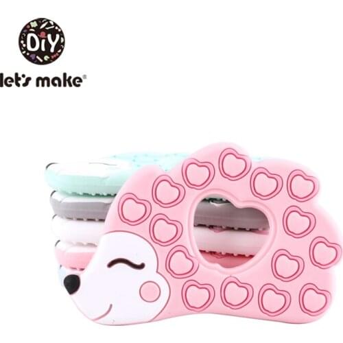 Lets Make 10pc Silicone Hedgehog Shaped Teether BPA Free Silicone Teething Jewelry Making Beads Nursing Necklace Pendant