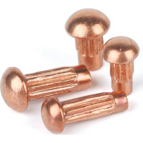 100Pcs GB827 M2 M2.5 M3 M4 Knurled Solid Copper Rivets For Name Plate HW203