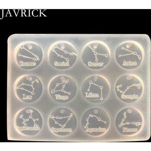 12 Constellations Discs Pendant Epoxy Resin Silicone Mold Craft Tools DIY Accessories Jewelry Making Tools