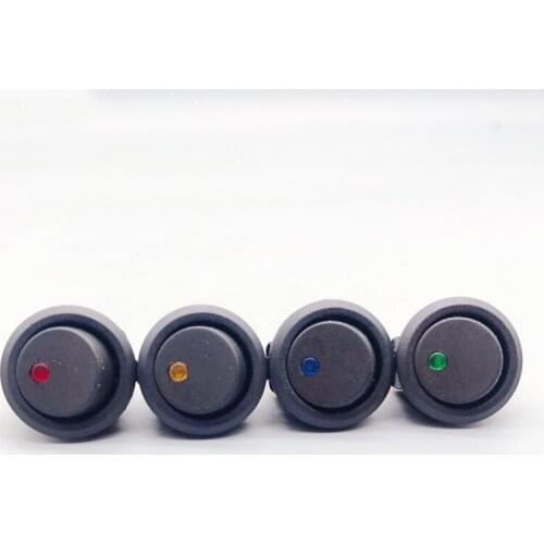 4pcs12v / 220V 3-pin 4-color cat eye round rocker LED light toggle rocker switch ship / car / home / industrial SPST ON-OFF