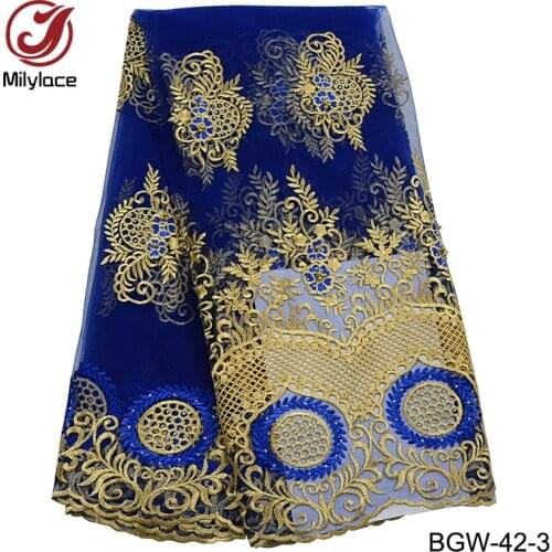 African lace fabrics tulle embroidered beads net lace fabric high quality french lace fabric for woman party BGW-42
