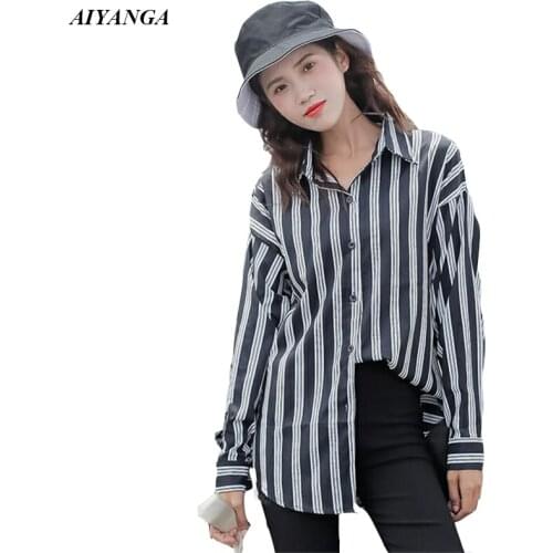 Женские рубашки в полоску AIYANGA China At AliExpress