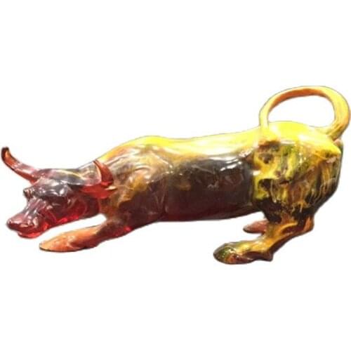 Flower amber (bullfight) ornament auspicious Ruyi Zhaocai Nafu home living room office gift