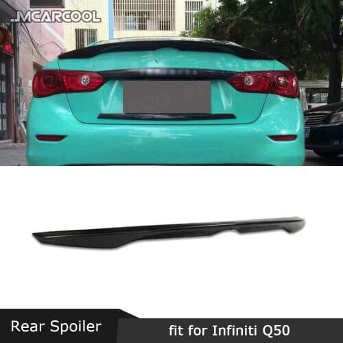 For Infiniti Q50 Q50S 2014 - 2020 Rear Spoiler Carbon Fiber / FRP Boot Trunk Trim Wings Exterior Decoration Car Styling