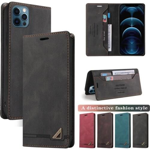 Luxury Flip Case For iPhone 11 12 Mini Pro XR XS Max 6 6S 7 8 Plus SE 2020 Leather Holder Standing Strong Magnetic Wallet Cover