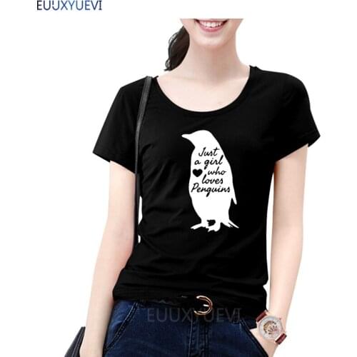 Penguin T Shirt Penguin Gift Animal Zoo Aquarium Gift Penguin Lover Print Just A Girl Who Loves Penguins Women t shirt tees tops