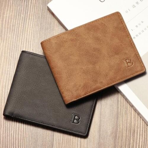 Hot Vintage Men Wallets Slim Mens Short Wallet Business Purse Male Leather Wallet For Men Coin Purse Card Holder Man Monry Bag
