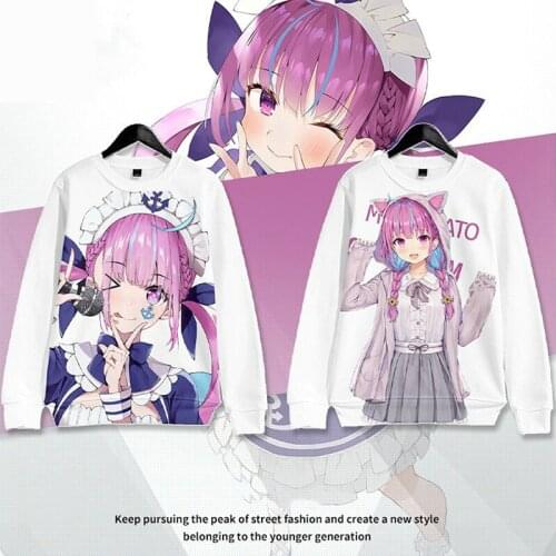 HOLOLIVE VTuber minato aqua 3D Print Men/Women Clothes T-shirt Streetwear Kawaii Tshirt The hooded zipper hoodies sweatshirt