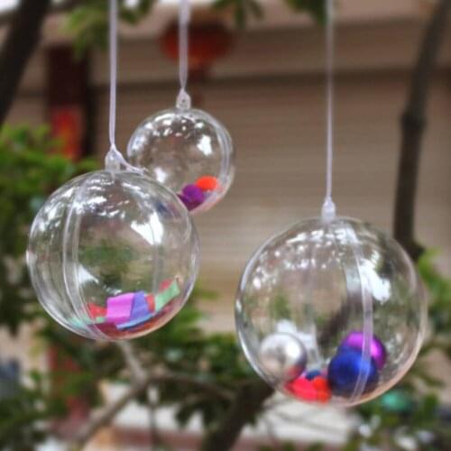 Creativity Clear Plastic Fillable Sphere Christmas DIY Balls Ornaments for Xmas Tree Home Party Wedding Decoration Present