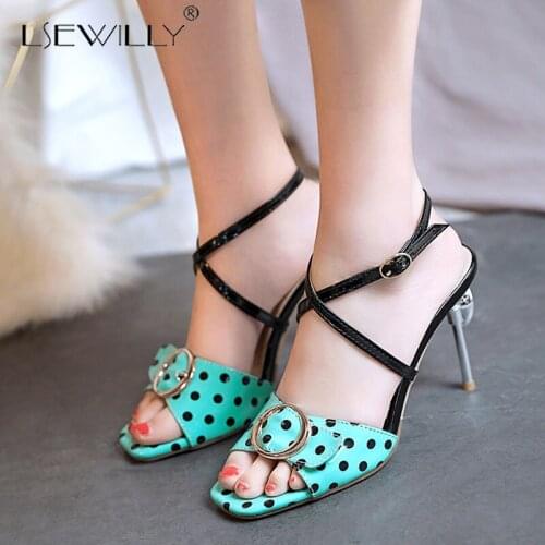 Lsewilly Womens sandals 2020 summer new sexy thin high-heeled womens shoe buckle large size 34-48 open-toed sandals ladies