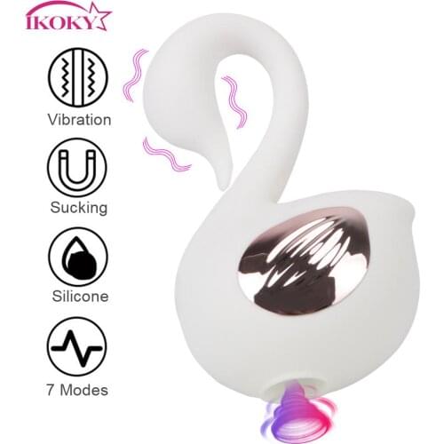 Nipple G Spot Massager Swan Shape Sex Toys for Women Oral Sex Sucking Vibrator 7 Frequency Clitoris Stimulator